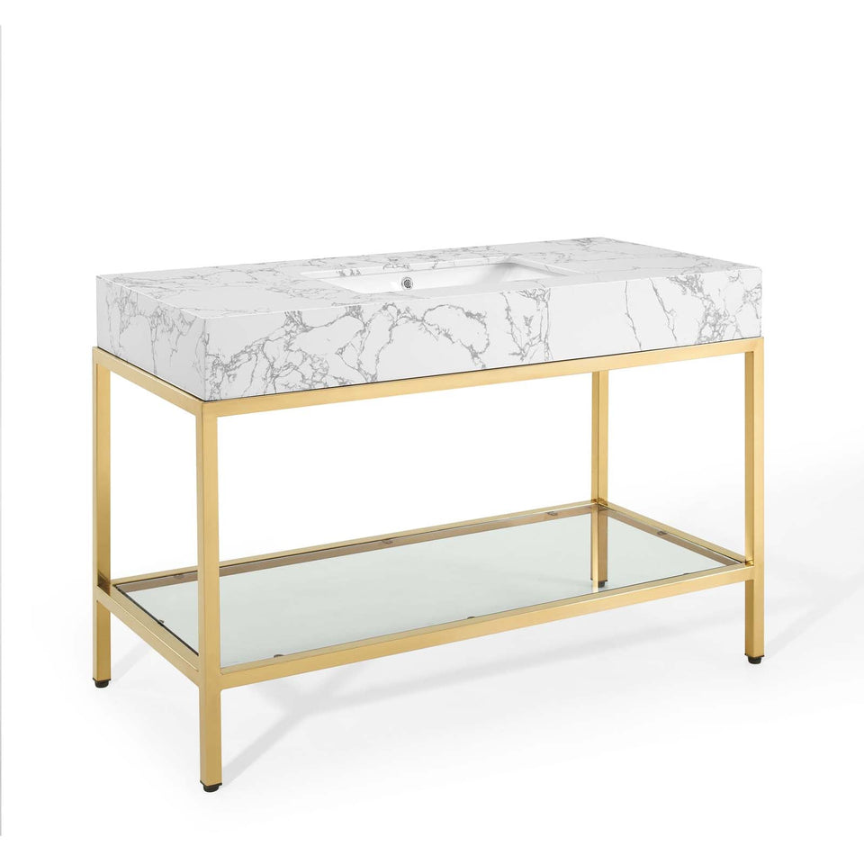 Kingsley Stainless Steel Bathroom Vanity by Modway