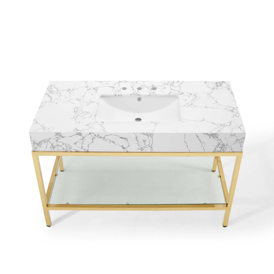 Kingsley Stainless Steel Bathroom Vanity by Modway
