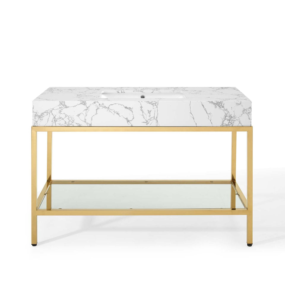 Kingsley Stainless Steel Bathroom Vanity by Modway