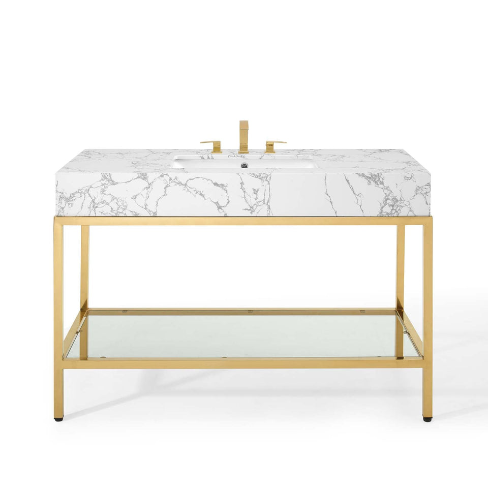 Kingsley Stainless Steel Bathroom Vanity by Modway