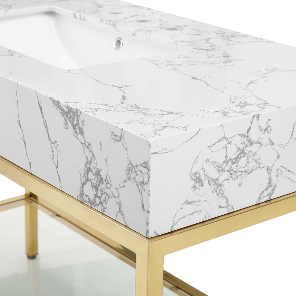 Kingsley Stainless Steel Bathroom Vanity by Modway