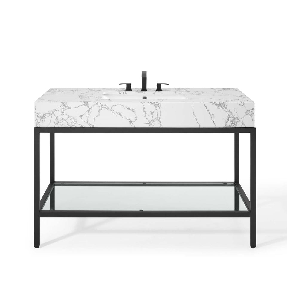 Kingsley Stainless Steel Bathroom Vanity by Modway