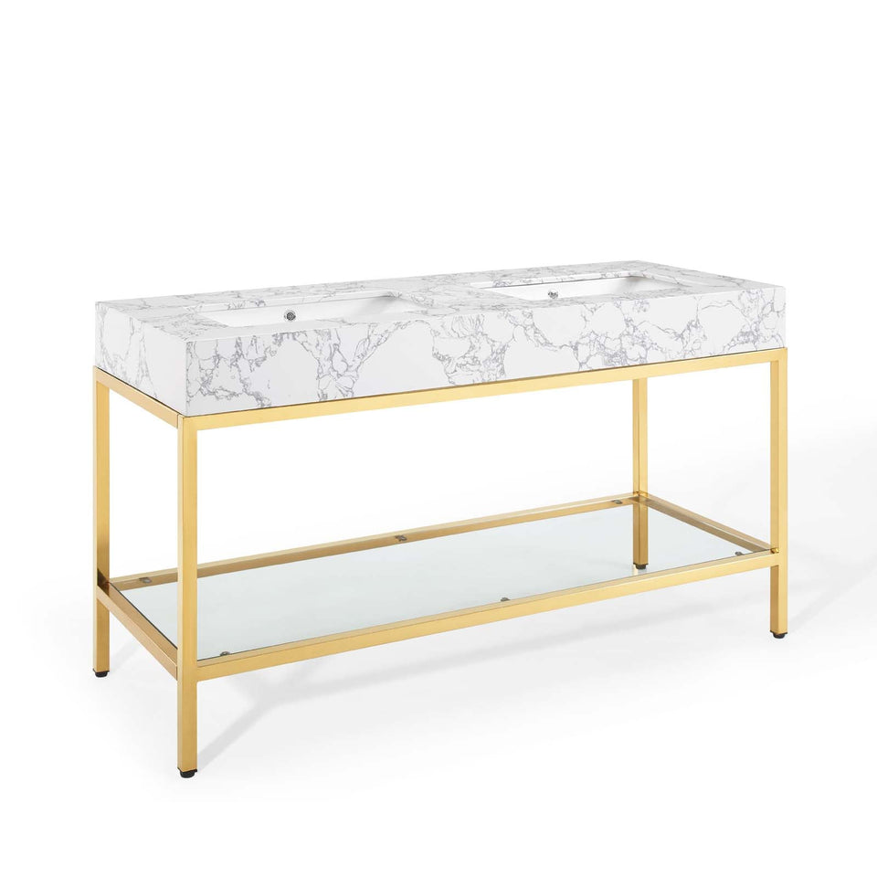 Kingsley Stainless Steel Bathroom Vanity by Modway