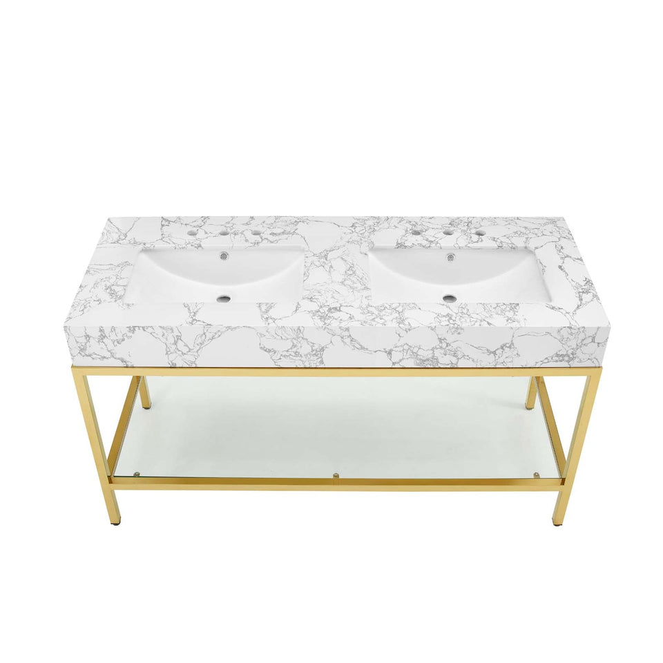 Kingsley Stainless Steel Bathroom Vanity by Modway