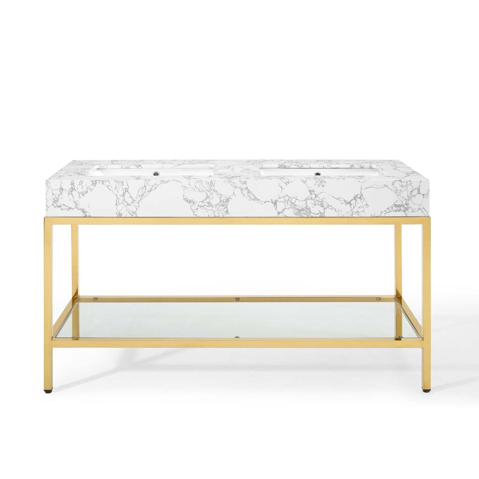 Kingsley Stainless Steel Bathroom Vanity by Modway