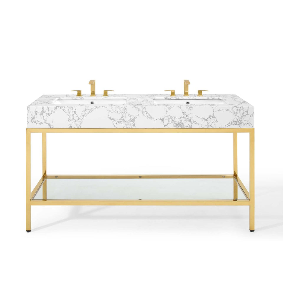 Kingsley Stainless Steel Bathroom Vanity by Modway