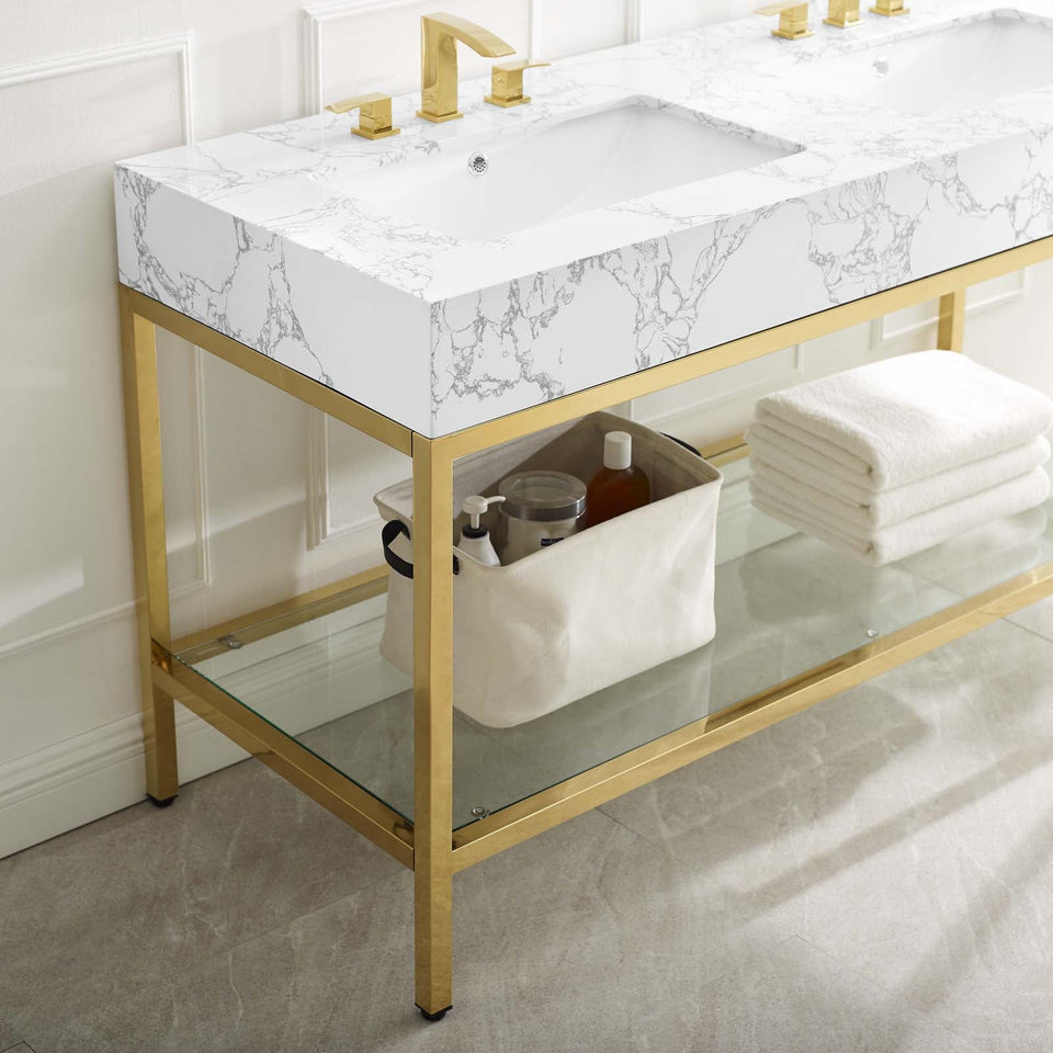 Kingsley Stainless Steel Bathroom Vanity by Modway