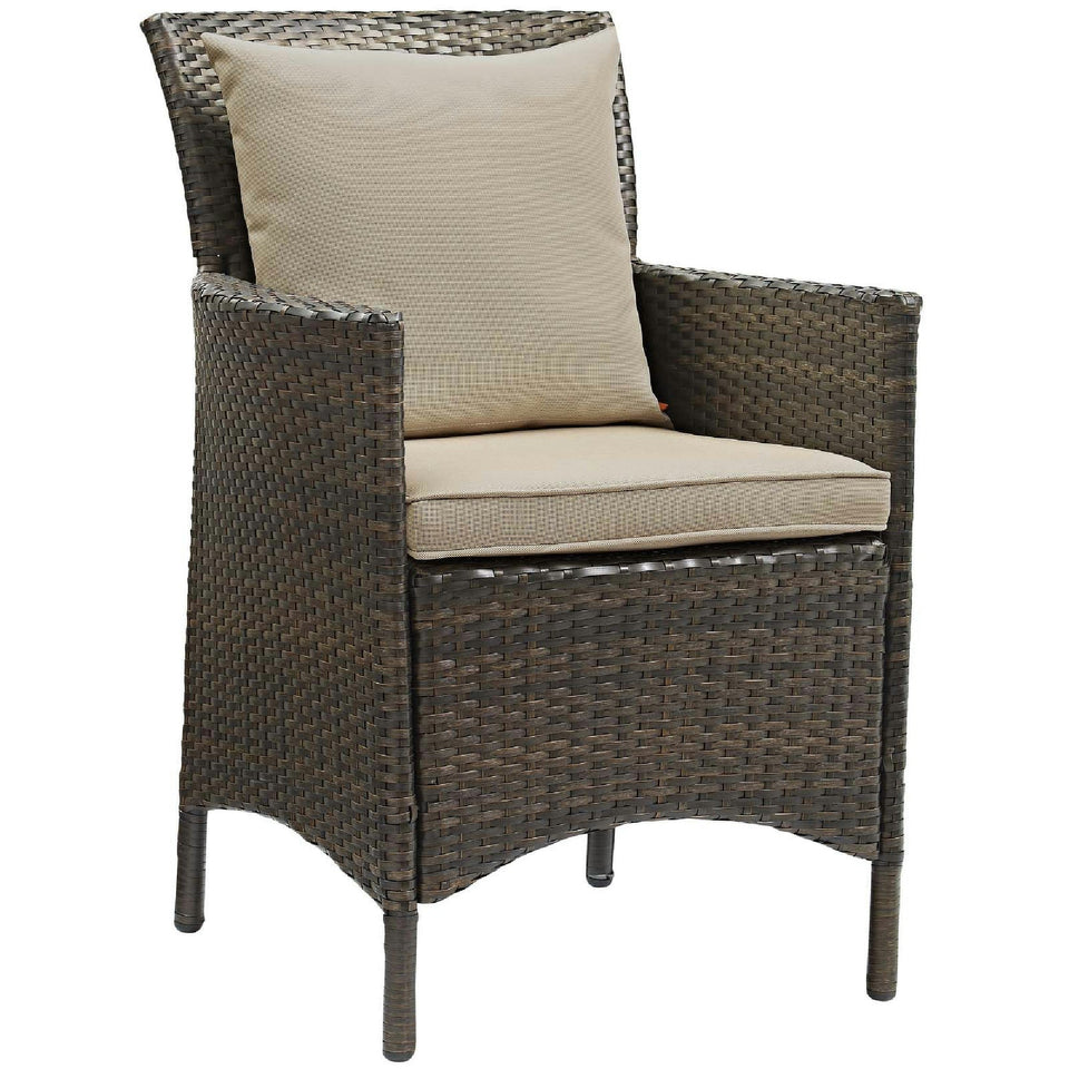 Conduit Outdoor Wicker Rattan Dining Armchair Set of 2 by Modway