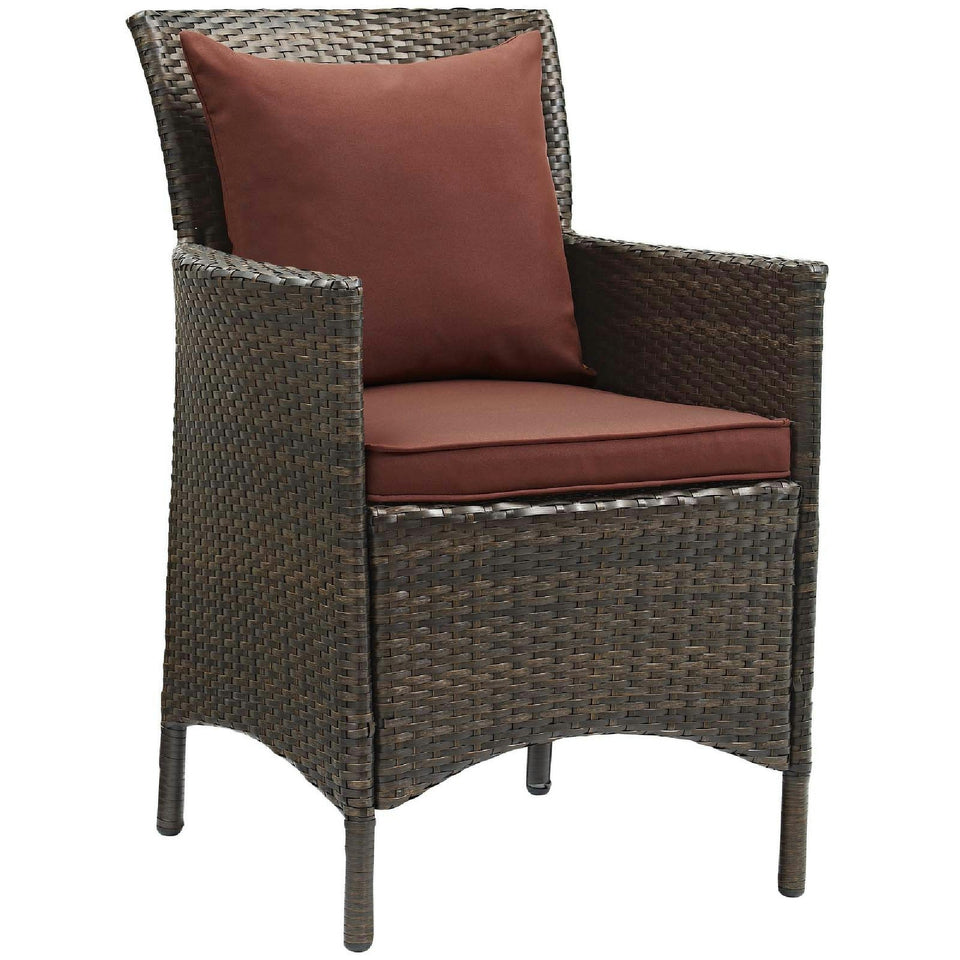 Conduit Outdoor Wicker Rattan Dining Armchair Set of 2 by Modway