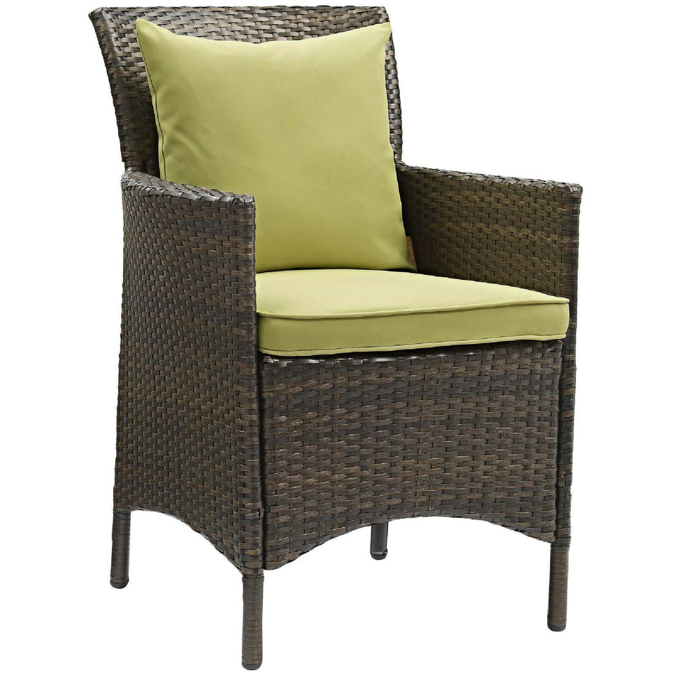 Conduit Outdoor Wicker Rattan Dining Armchair Set of 2 by Modway