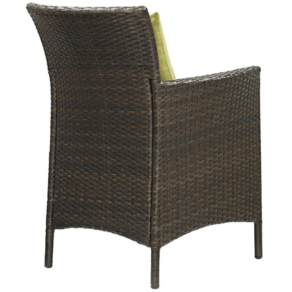 Conduit Outdoor Wicker Rattan Dining Armchair Set of 4 by Modway