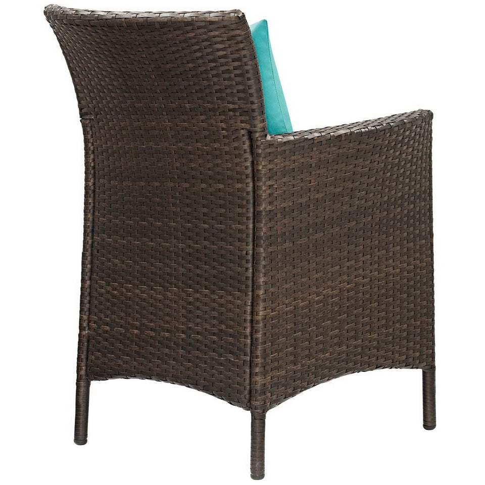 Conduit Outdoor Wicker Rattan Dining Armchair Set of 4 by Modway
