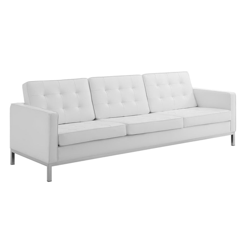 Loft 3 Piece Tufted Upholstered Faux Leather Set by Modway