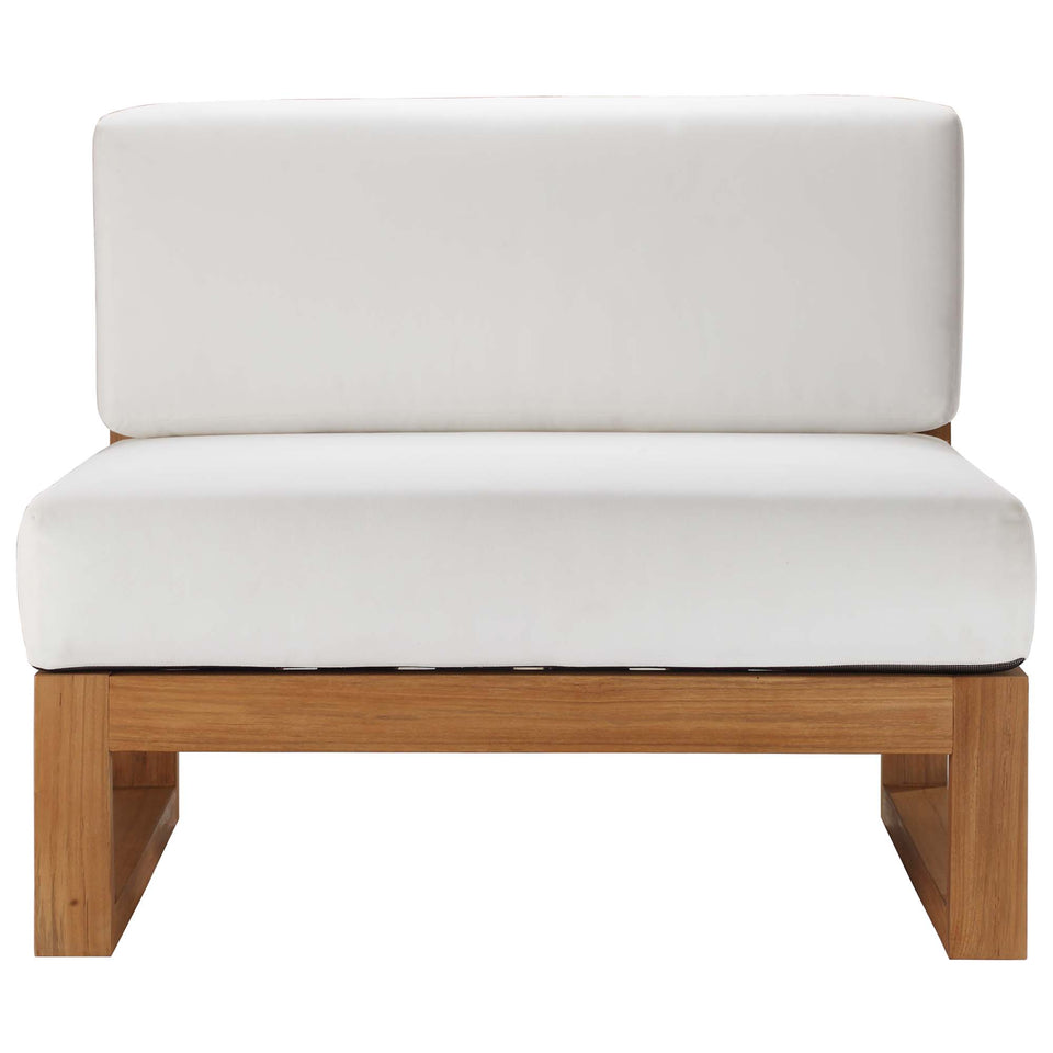 Upland Outdoor Patio Teak Wood Armless Chair by Modway