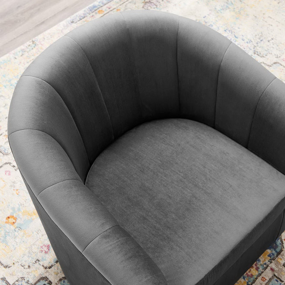 Prospect Performance Velvet Swivel Armchair by Modway