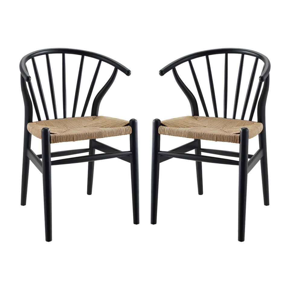 Flourish Spindle Wood Dining Side Chair Set of 2 by Modway