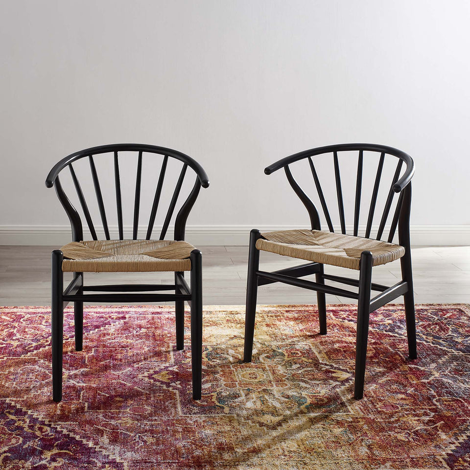 Flourish Spindle Wood Dining Side Chair Set of 2 by Modway