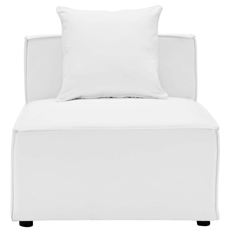 Saybrook Outdoor Patio Upholstered Sectional Sofa Armless Chair by Modway