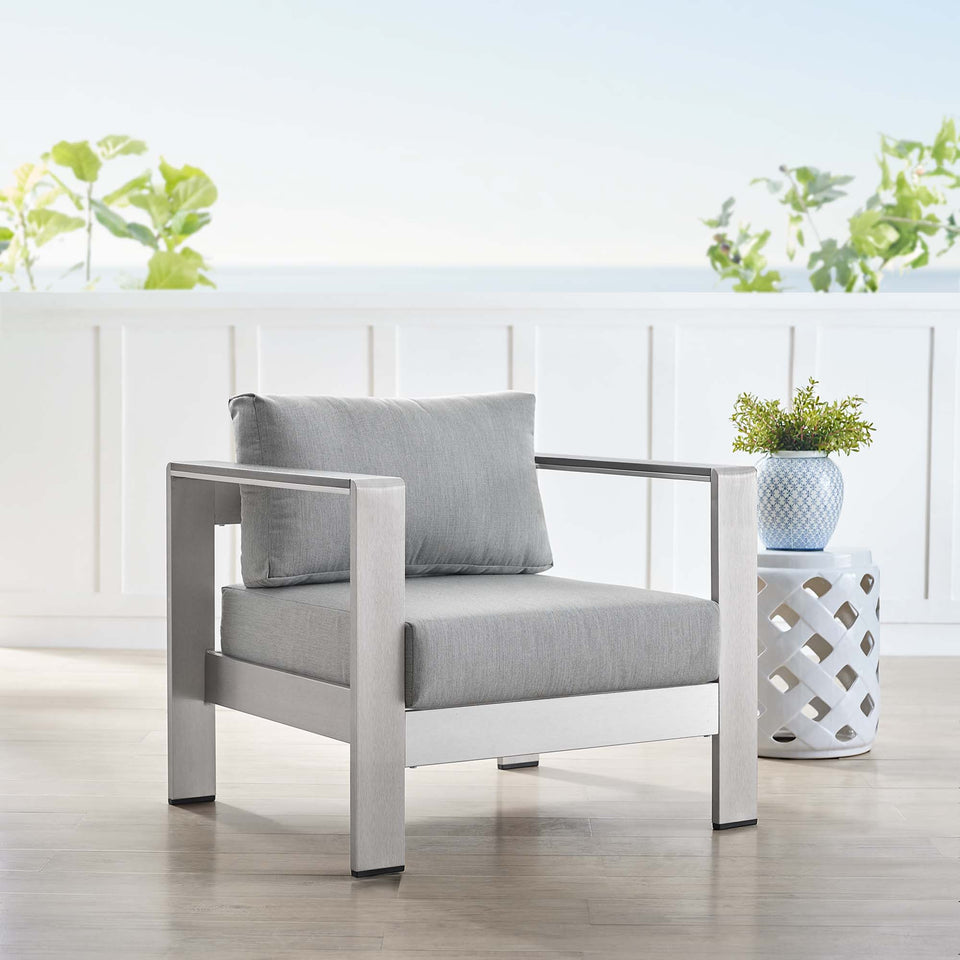 Shore SunbrellaÂ® Fabric Aluminum Outdoor Patio Armchair by Modway