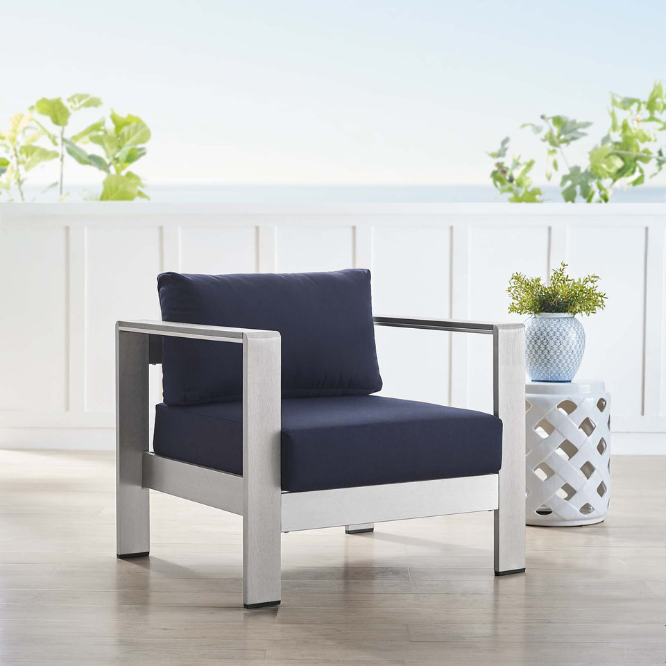 Shore SunbrellaÂ® Fabric Aluminum Outdoor Patio Armchair by Modway