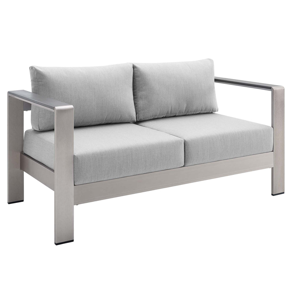 Shore SunbrellaÂ® Fabric Aluminum Outdoor Patio Loveseat by Modway