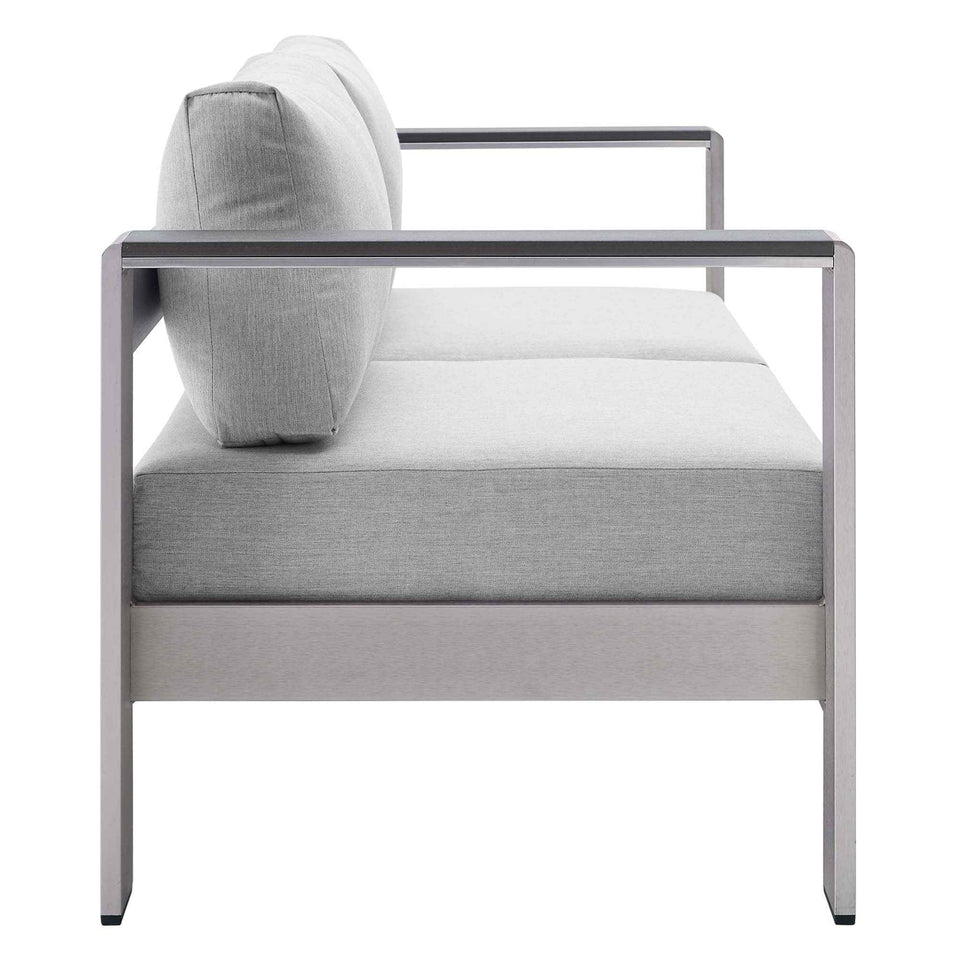 Shore SunbrellaÂ® Fabric Aluminum Outdoor Patio Loveseat by Modway