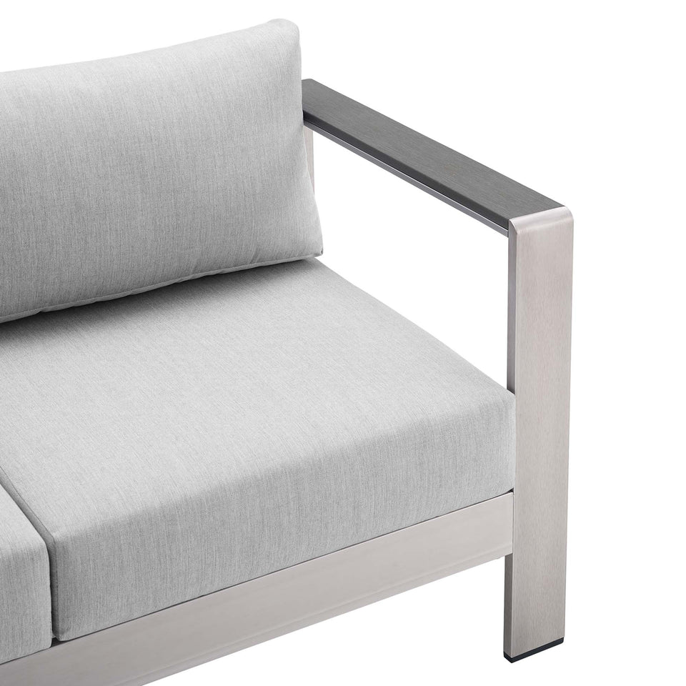 Shore SunbrellaÂ® Fabric Aluminum Outdoor Patio Loveseat by Modway
