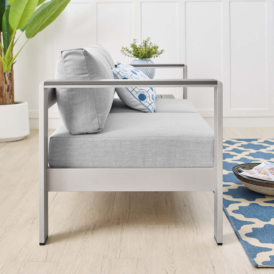 Shore SunbrellaÂ® Fabric Aluminum Outdoor Patio Loveseat by Modway