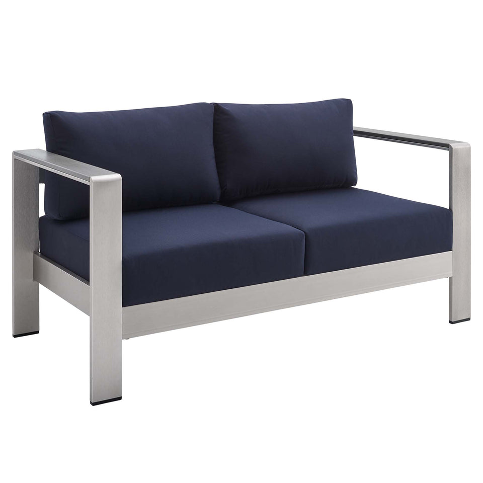 Shore SunbrellaÂ® Fabric Aluminum Outdoor Patio Loveseat by Modway