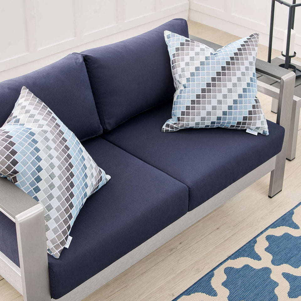 Shore SunbrellaÂ® Fabric Aluminum Outdoor Patio Loveseat by Modway