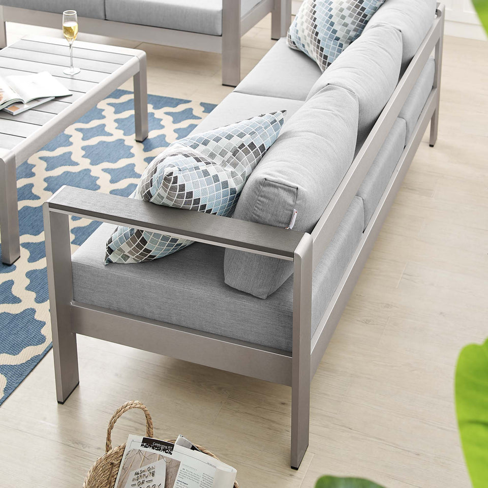 Shore SunbrellaÂ® Fabric Aluminum Outdoor Patio Sofa by Modway