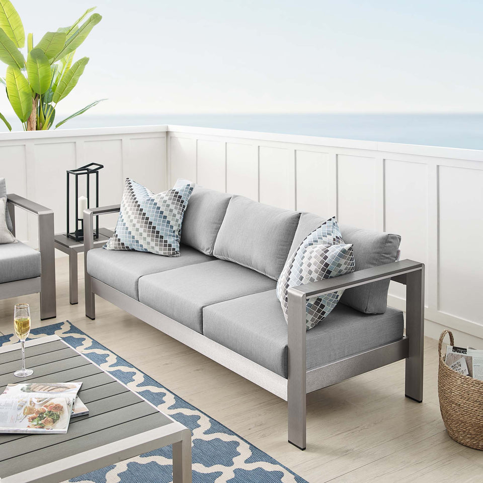 Shore SunbrellaÂ® Fabric Aluminum Outdoor Patio Sofa by Modway