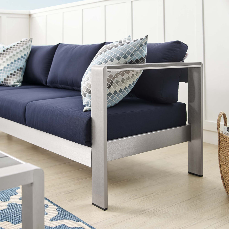 Shore SunbrellaÂ® Fabric Aluminum Outdoor Patio Sofa by Modway