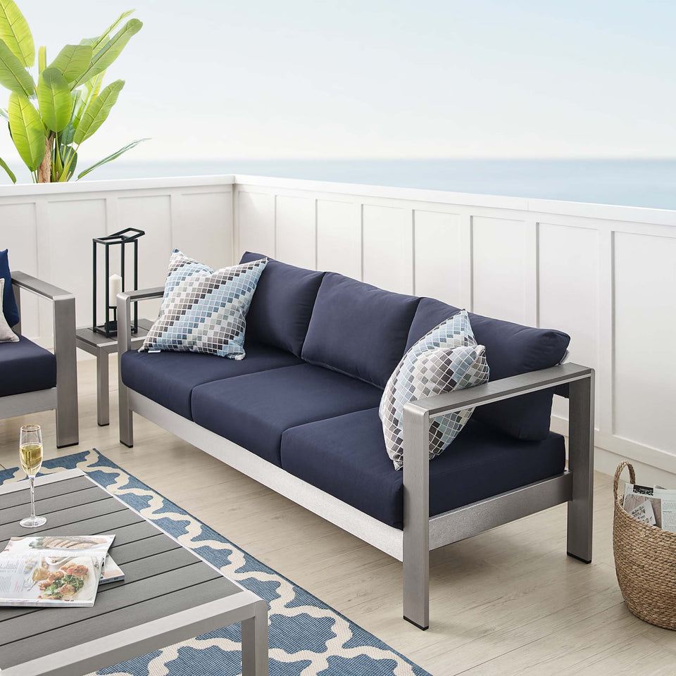 Shore SunbrellaÂ® Fabric Aluminum Outdoor Patio Sofa by Modway