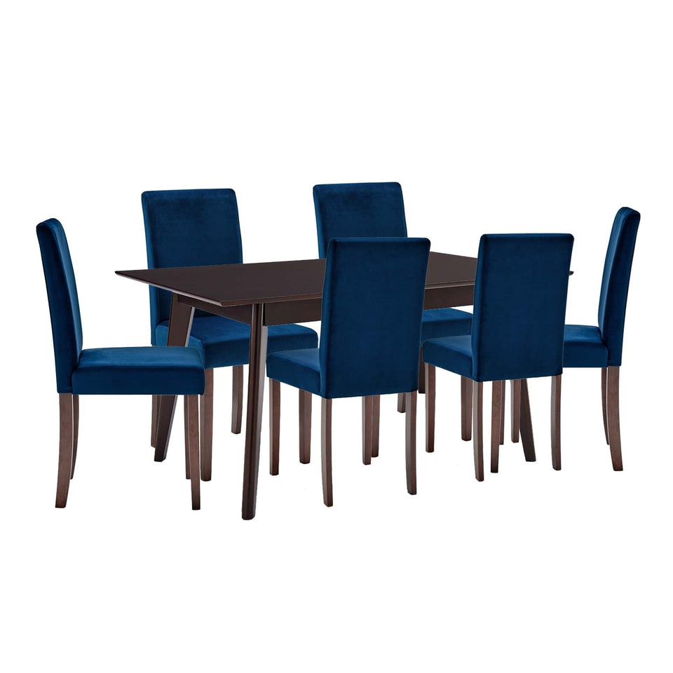 Prosper 7 Piece Upholstered Velvet Dining Set by Modway