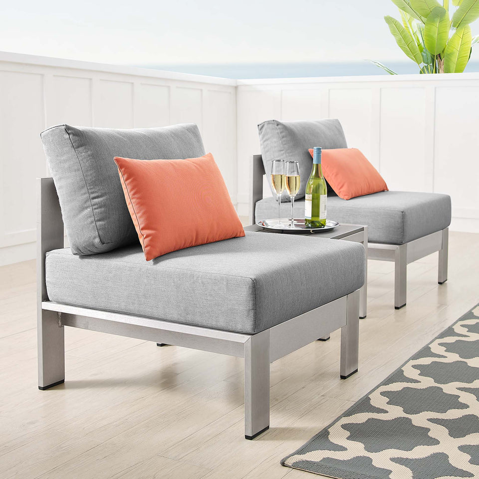 Shore 3 Piece Sunbrella® Fabric Outdoor Aluminum Set by Modway