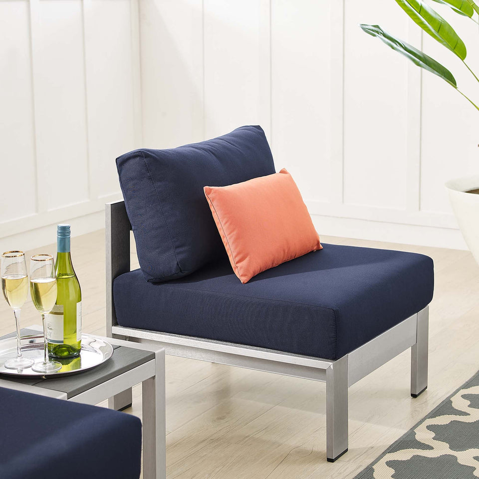 Shore 3 Piece Sunbrella® Fabric Outdoor Aluminum Set by Modway