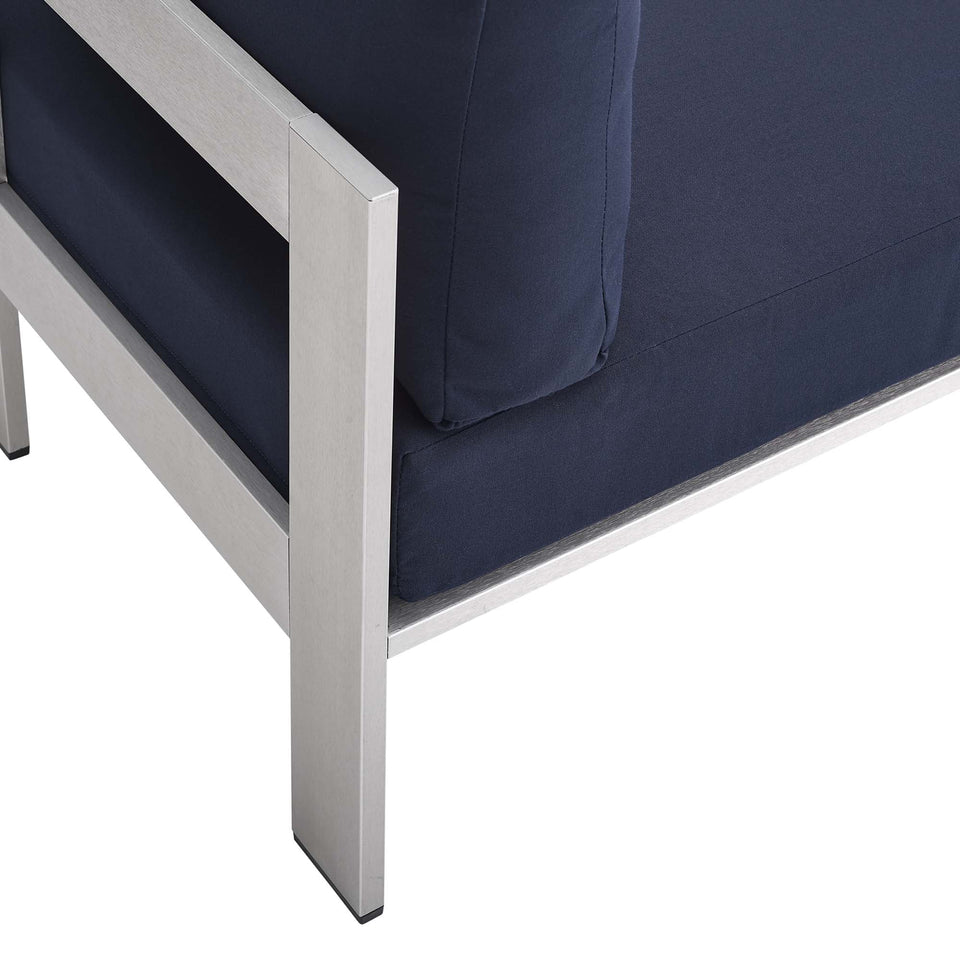 Shore 3 Piece Sunbrella® Fabric Outdoor Aluminum Set by Modway