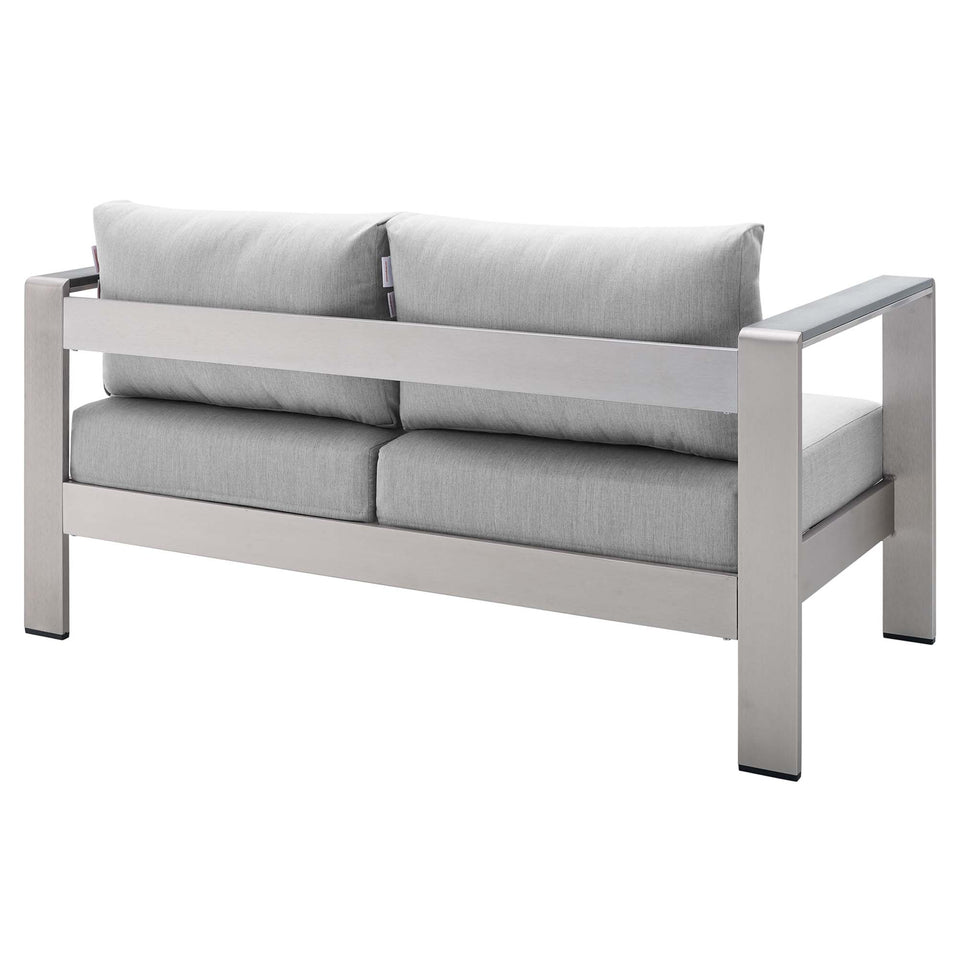 Shore 3 Piece SunbrellaÂ® Fabric Outdoor Patio Aluminum Set by Modway