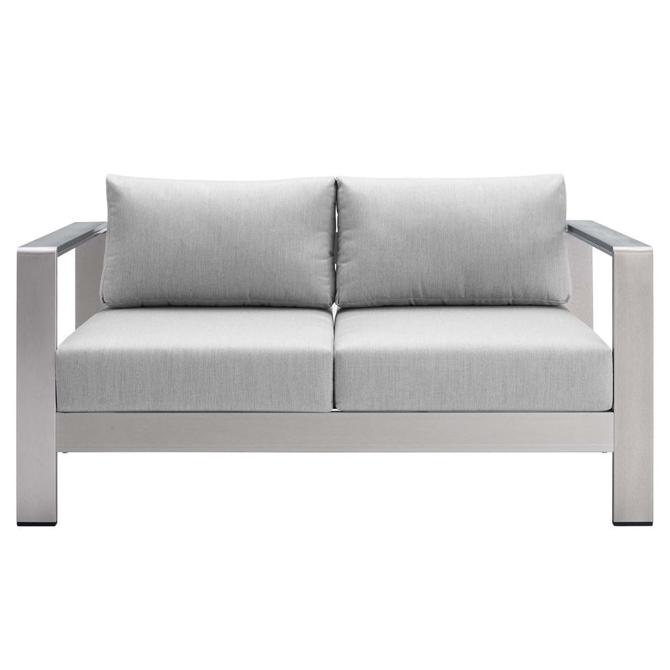 Shore 3 Piece SunbrellaÂ® Fabric Outdoor Patio Aluminum Set by Modway