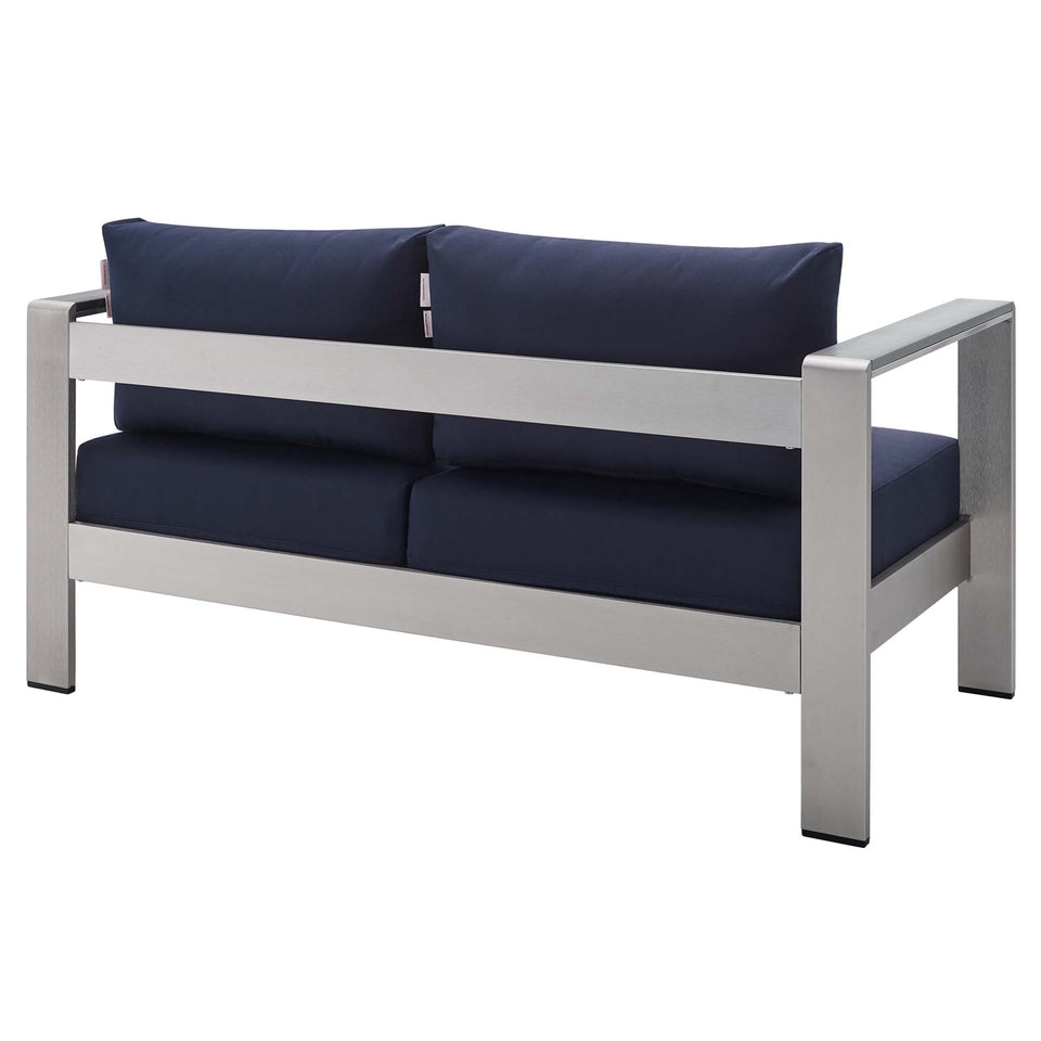 Shore 3 Piece SunbrellaÂ® Fabric Outdoor Patio Aluminum Set by Modway