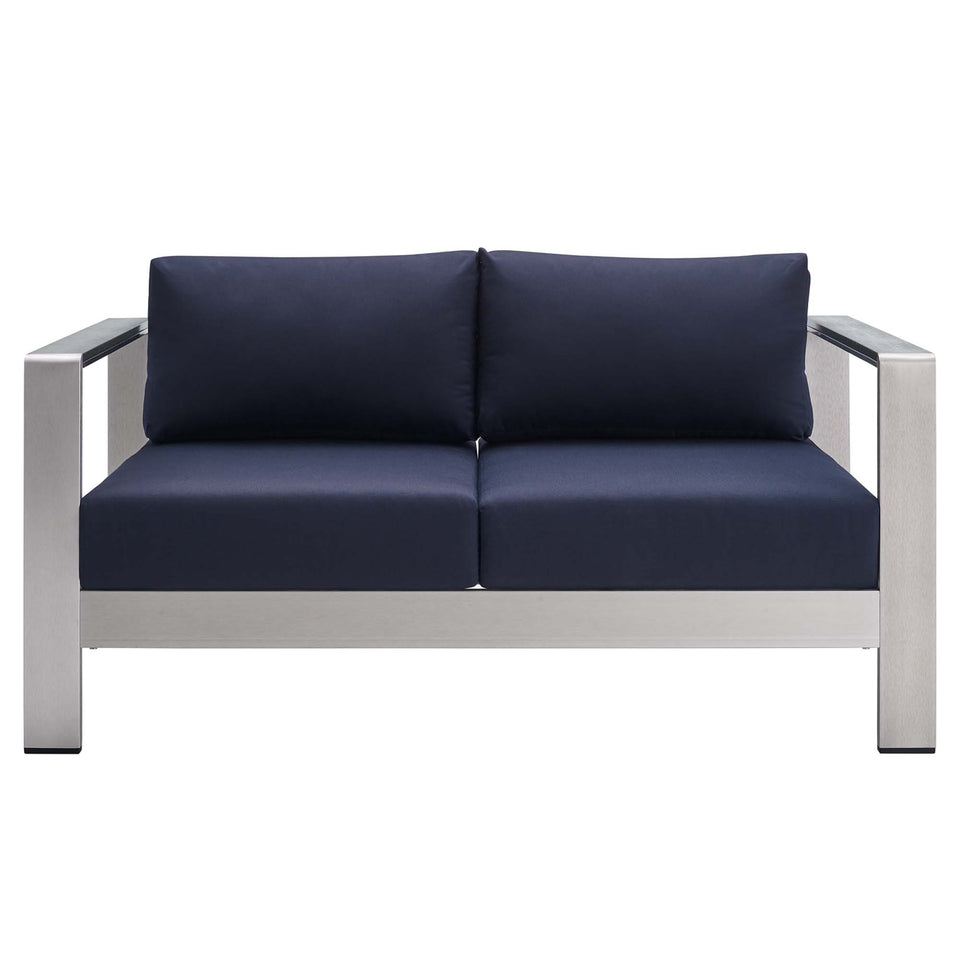 Shore 3 Piece SunbrellaÂ® Fabric Outdoor Patio Aluminum Set by Modway