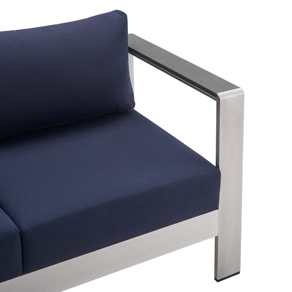 Shore 3 Piece SunbrellaÂ® Fabric Outdoor Patio Aluminum Set by Modway