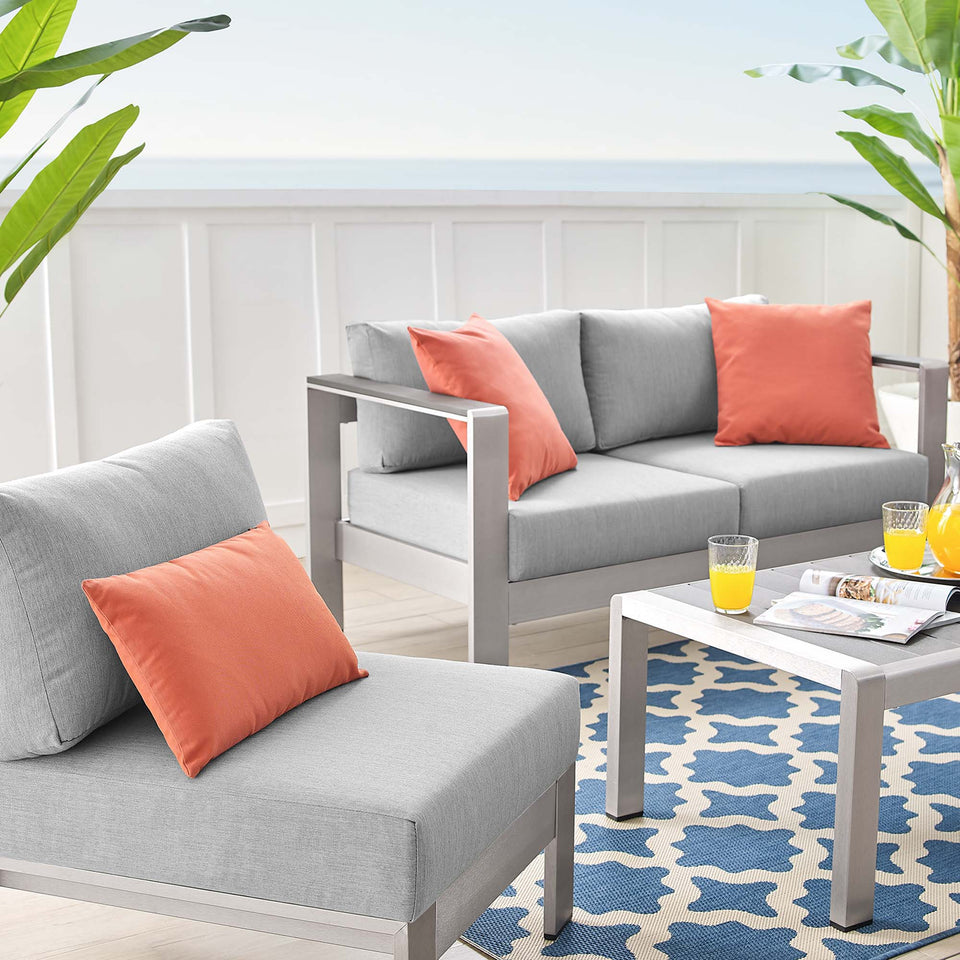 Shore 4 Piece Sunbrella® Fabric Outdoor Aluminum Set by Modway