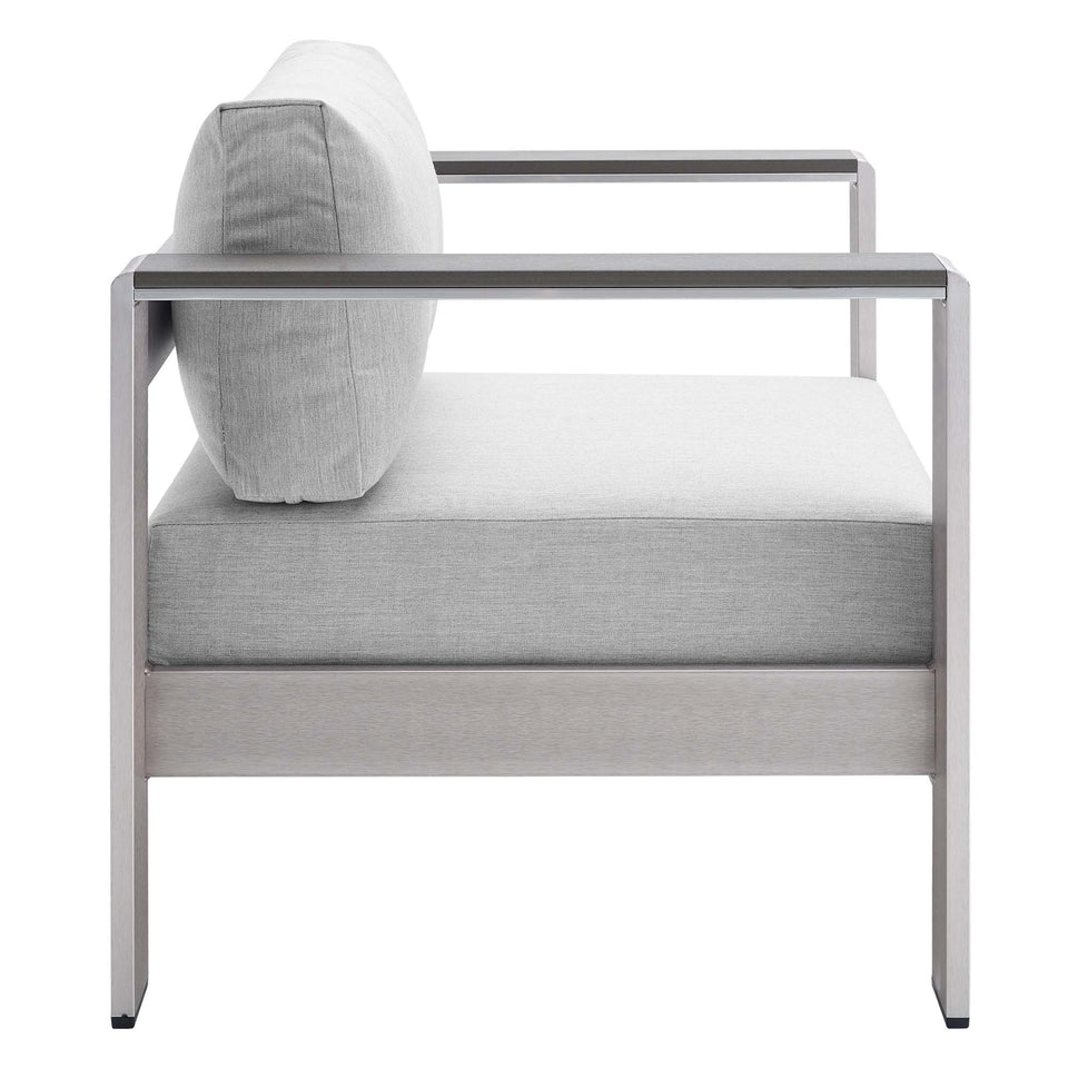 Shore 4 Piece SunbrellaÂ® Fabric Outdoor Patio Aluminum Set by Modway