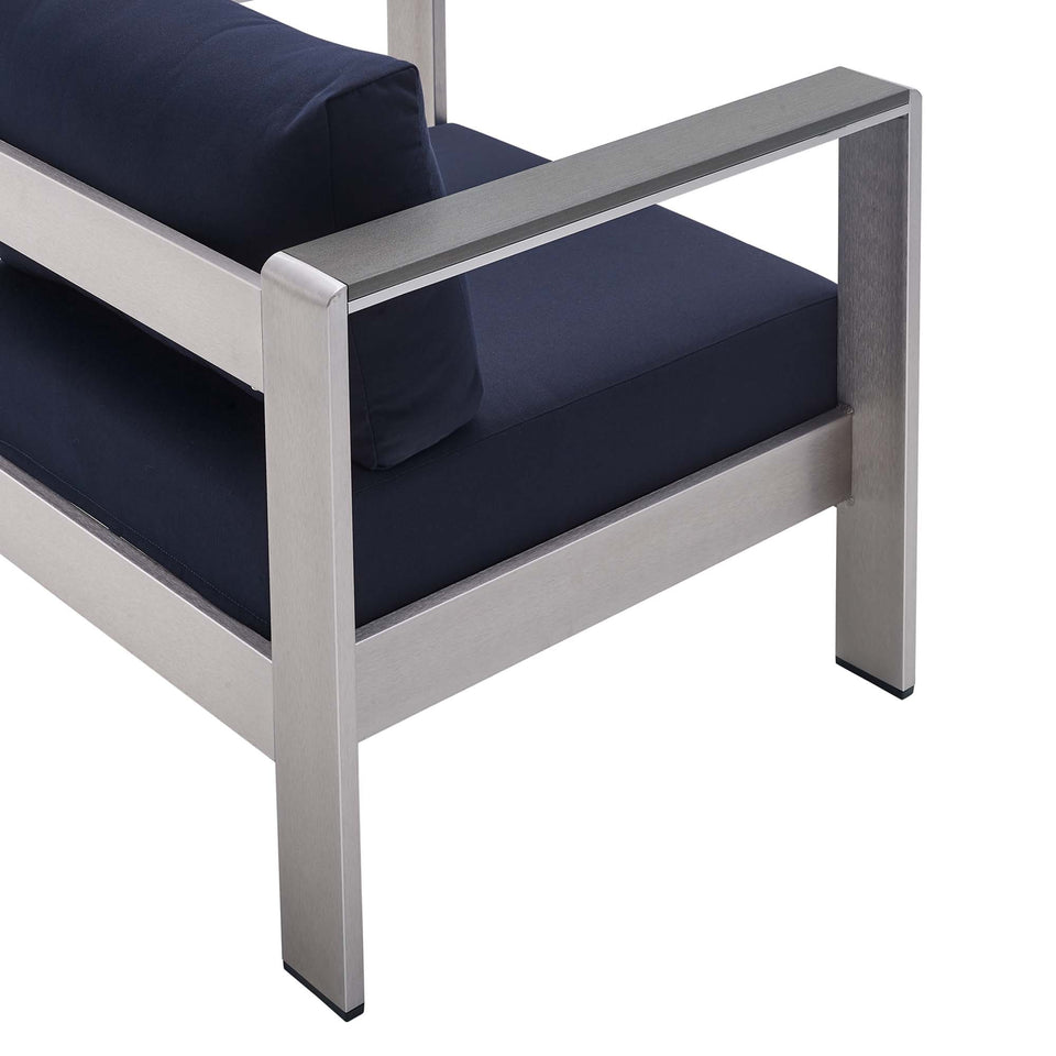 Shore 4 Piece SunbrellaÂ® Fabric Outdoor Patio Aluminum Set by Modway