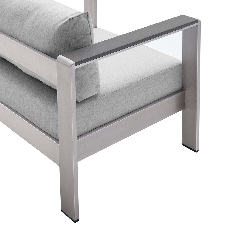Shore 7 Piece SunbrellaÂ® Fabric Outdoor Patio Aluminum Set by Modway