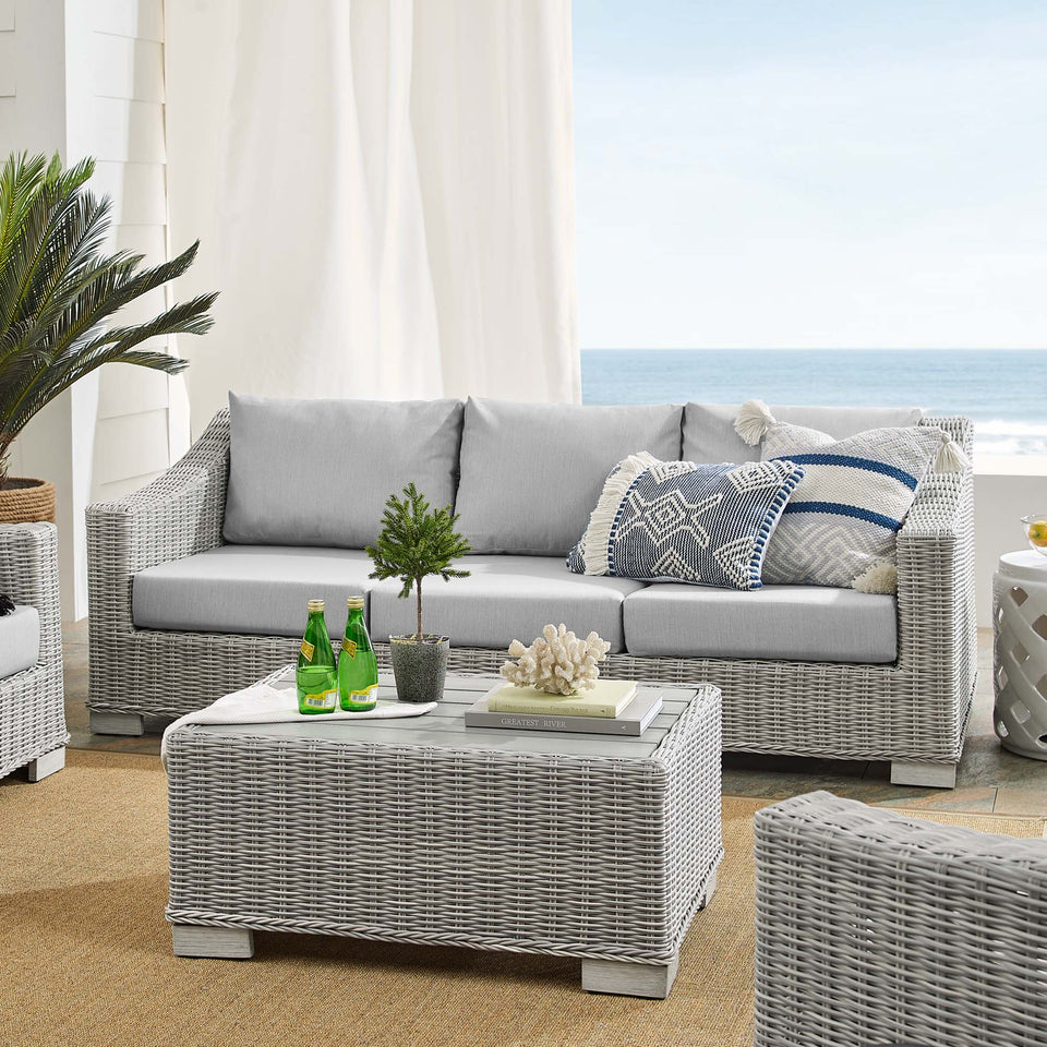 Conway 4-Piece Sunbrella® Outdoor Patio Wicker Rattan Furniture Set by Modway