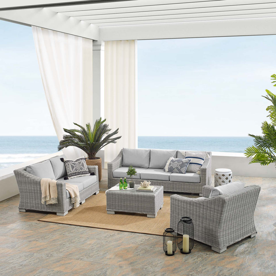 Conway 4-Piece Sunbrella® Outdoor Patio Wicker Rattan Furniture Set by Modway