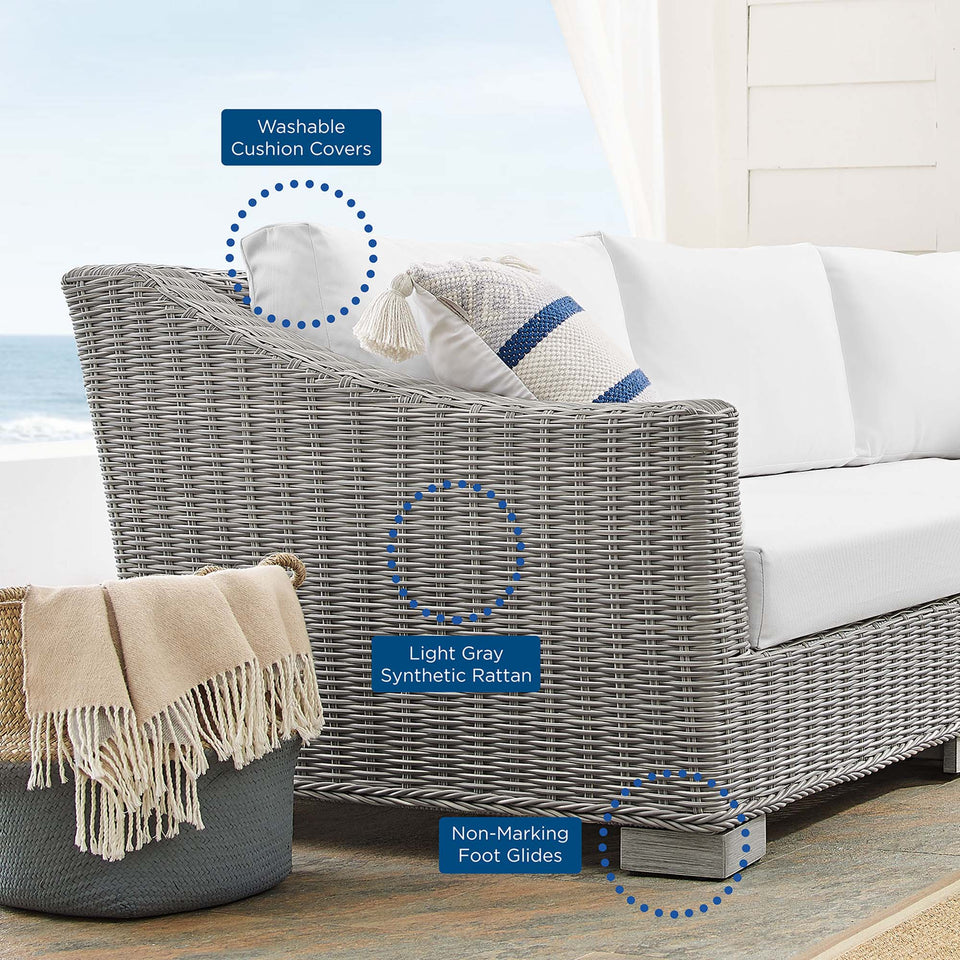 Conway 4-Piece Sunbrella® Outdoor Patio Wicker Rattan Furniture Set by Modway